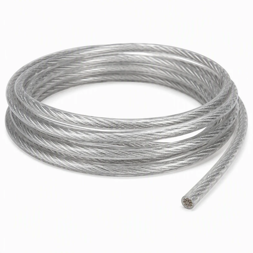 Clear Coated Flexible Steel Rope