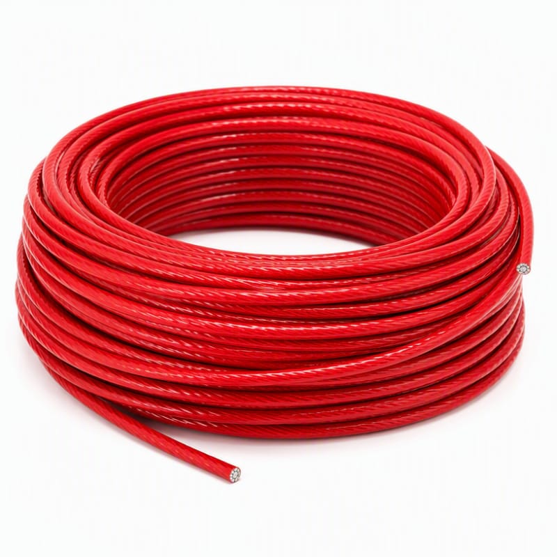 Red PVC Coated Warning Cable